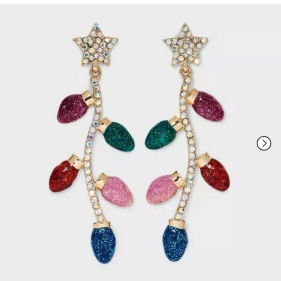 SUGARFIX BubbleBar NEW Let’s Get Lit Christmas Lights Retro Sparkly Earrings 🎄 - Picture 2 of 5
